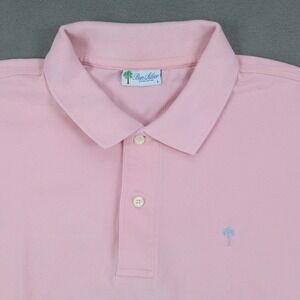 FLAWS** Ben Silver Charleston Pink Polo Shirt Mens Size L Logo Golf Preppy Pique
